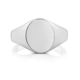 SILVER OVAL SIGNET RING