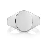 SILVER OVAL SIGNET RING