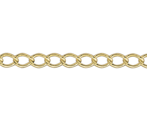 9CT SOLID GOLD 5.38MM OPEN CURB CHAIN