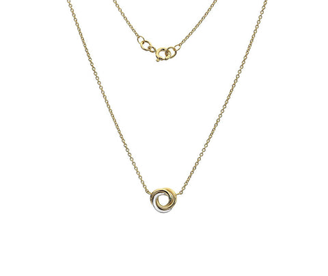 9CT YELLOW & WHITE GOLD LOVE KNOT NECKLACE