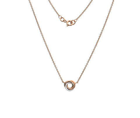 9CT ROSE & WHITE GOLD LOVE KNOT NECKLACE