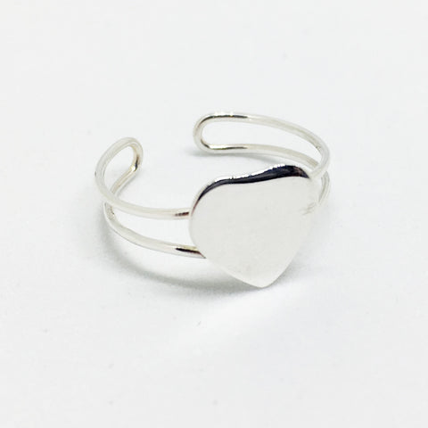SILVER HEART TOE RING/CHILDS RING