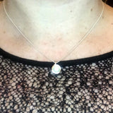 SILVER CULTURED FRESHWATER PEARL AND CUBIC ZIRCONIA PENDANT