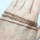 ROSE GOLD PLATED SILVER FANCY MICRO RAINDROP CHAIN