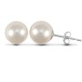 SILVER CULTURED FRESHWATER PEARL STUDS