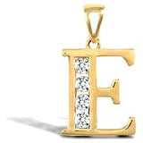 9CT GOLD OPENWORK CUBIC ZIRCONIA INITIAL PENDANT