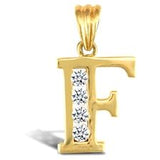 9CT GOLD OPENWORK CUBIC ZIRCONIA INITIAL PENDANT