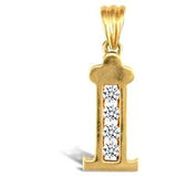 9CT GOLD OPENWORK CUBIC ZIRCONIA INITIAL PENDANT