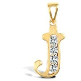 9CT GOLD OPENWORK CUBIC ZIRCONIA INITIAL PENDANT