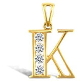 9CT GOLD OPENWORK CUBIC ZIRCONIA INITIAL PENDANT