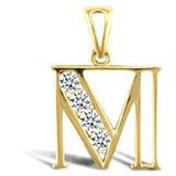 9CT GOLD OPENWORK CUBIC ZIRCONIA INITIAL PENDANT