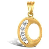 9CT GOLD OPENWORK CUBIC ZIRCONIA INITIAL PENDANT