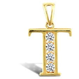 9CT GOLD OPENWORK CUBIC ZIRCONIA INITIAL PENDANT