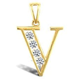 9CT GOLD OPENWORK CUBIC ZIRCONIA INITIAL PENDANT