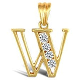 9CT GOLD OPENWORK CUBIC ZIRCONIA INITIAL PENDANT