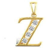 9CT GOLD OPENWORK CUBIC ZIRCONIA INITIAL PENDANT