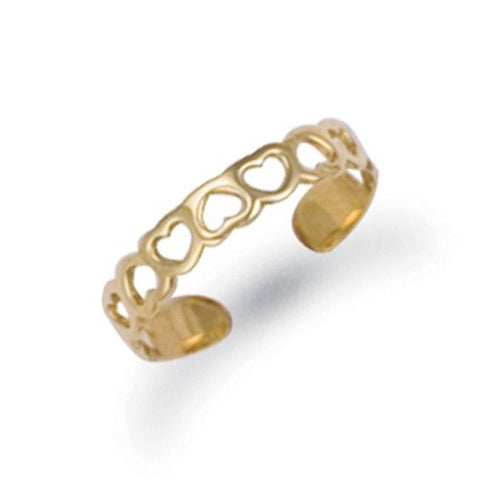 9CT OPEN HEART BAND TOE RING