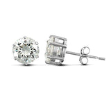 9CT WHITE GOLD CLAW SET CUBIC ZIRCONIA STUDS