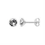 SILVER RUBOVER SET  CLEAR CUBIC ZIRCONIA STUD