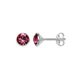 SILVER RUBOVER SET RUBY COLOURED CUBIC ZIRCONIA STUDS