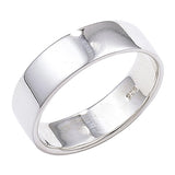 SILVER 8MM WIDE FLAT WEDDING BAND