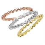 SILVER VERMEIL 3-COLOUR STACKING CUBIC ZIRCONIA RINGS