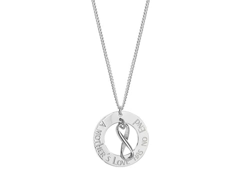 SILVER 'A MOTHER'S LOVE HAS NO END' NECKLACE