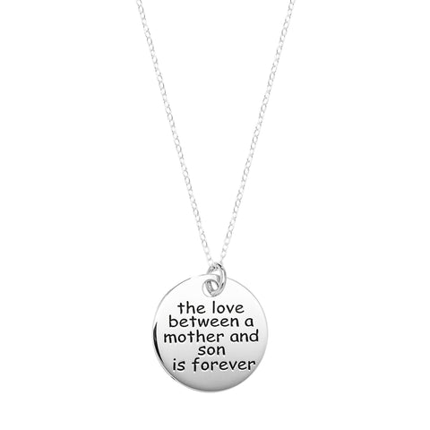 SILVER 'MOTHER & SON' PENDANT NECKLACE