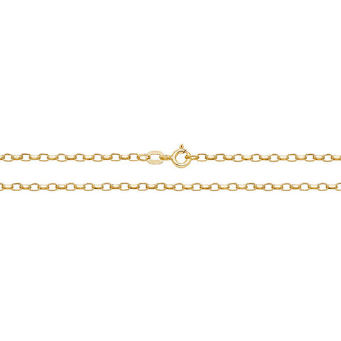 9CT GOLD FACETED OVAL BELCHER CHAIN