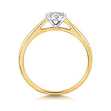 9CT GOLD BRILLIANT CUT DIAMOND CLUSTER RING
