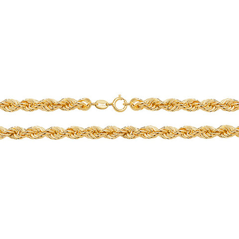 9CT GOLD 5MM ROPE CHAIN BRACELET