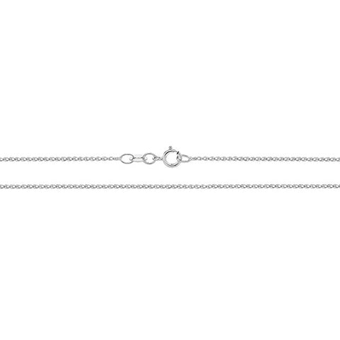 9CT WHITE GOLD SINGLE LINK WHEAT CHAIN