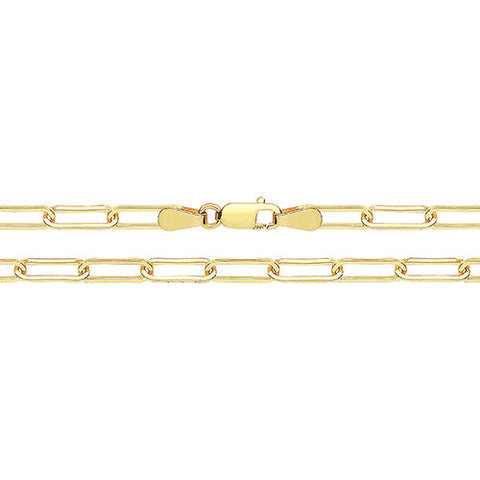 9CT GOLD PAPERCLIP LINK CHAIN NECKLACE