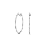 18CT WHITE GOLD OVAL HINGED DIAMOND HOOPS