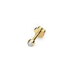 18CT GOLD SINGLE RUBOVER SET DIAMOND SOLITAIRE CARTILAGE STUD