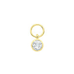 9CT GOLD SINGLE CUBIC ZIRCONIA EARRING CHARM