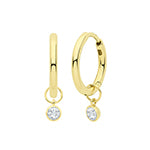 9CT GOLD SINGLE CUBIC ZIRCONIA EARRING CHARM