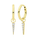 9CT GOLD CUBIC ZIRCONIA SPIKE EARRING CHARM