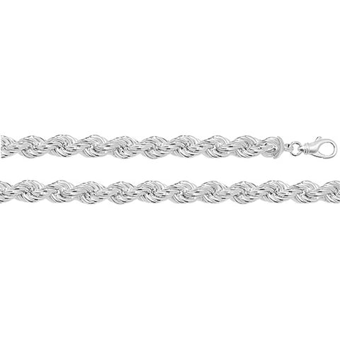 SOLID SILVER 13MM ROPE CHAIN