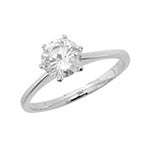 SILVER CUBIC ZIRCONIA SOLITAIRE RING