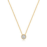9CT GOLD RUBOVER ILLUSION SET FLOATING DIAMOND NECKLACE