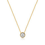 9CT GOLD RUBOVER ILLUSION SET FLOATING DIAMOND NECKLACE