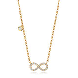 18CT GOLD DIAMOND INFINITY NECKLACE