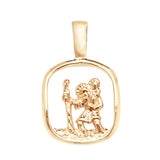 9CT GOLD CUT OUT ST CHRISTOPHER PENDANT
