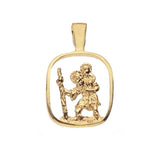 9CT GOLD CUT OUT ST CHRISTOPHER PENDANT