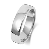 9CT WHITE GOLD 5MM SOFT COURT WEDDING BAND