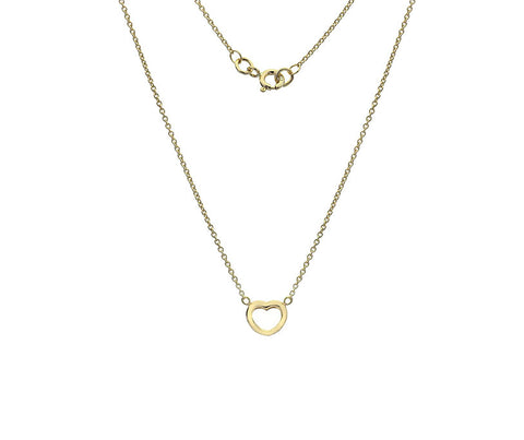 9CT GOLD ROUNDED OPEN HEART NECKLACE