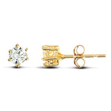 9CT YELLOW GOLD HEAVYWEIGHT CLAW SET CUBIC ZIRCONIA STUDS