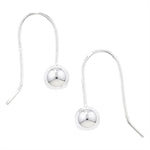 SILVER BALL SOLID DROP EARRINGS