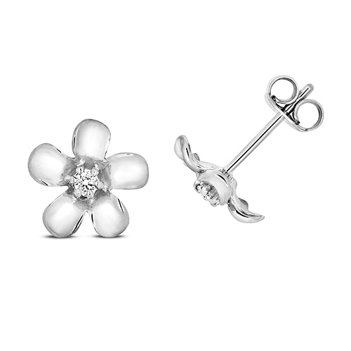 White gold sale daisy earrings